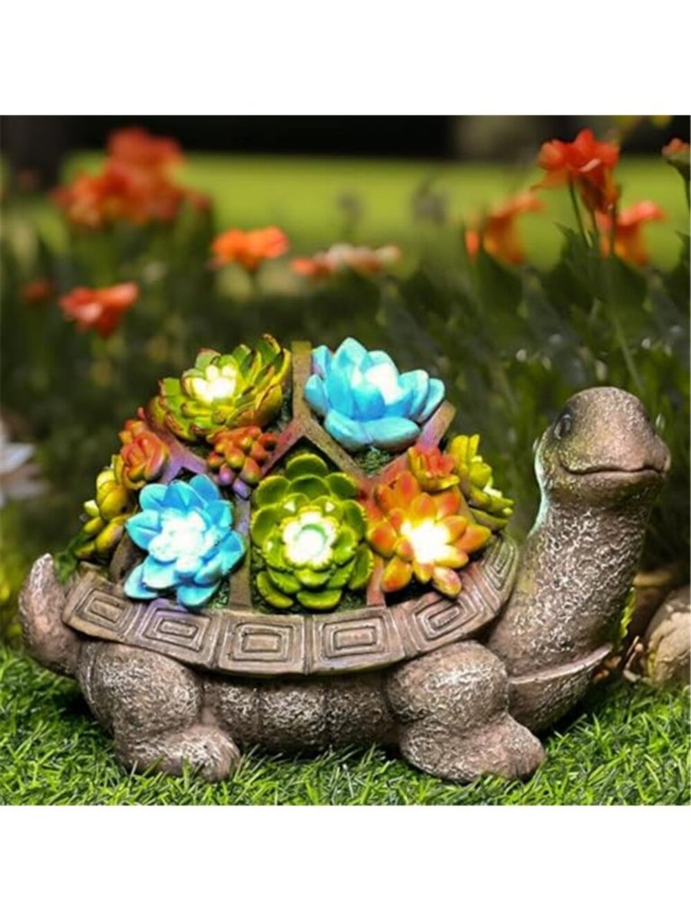 Solar Garden Statues Turtle Figurine Lights for Outside